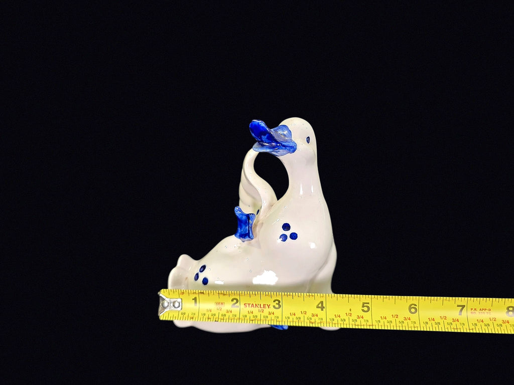 Delft Style Porcelain Goose Pair Figurine