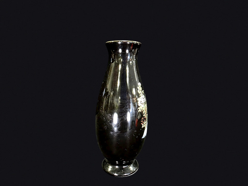 Chokin Style Porcelain Pheasant Bud Vase