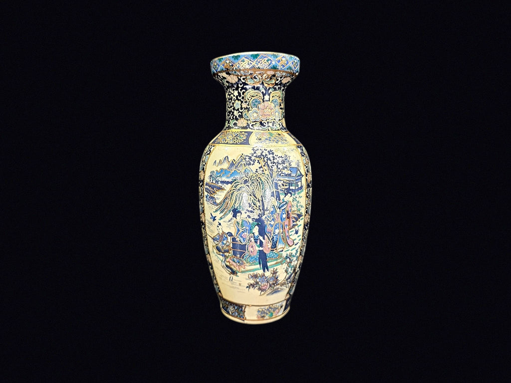 Chinese Satsuma Style Porcelain Baluster Vase