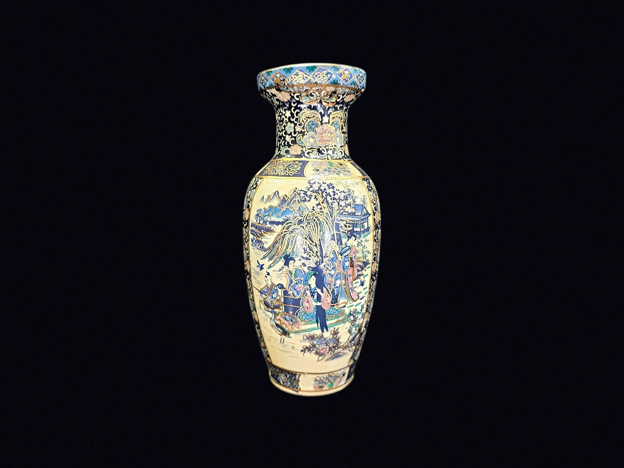 Chinese Satsuma Style Porcelain Baluster Vase