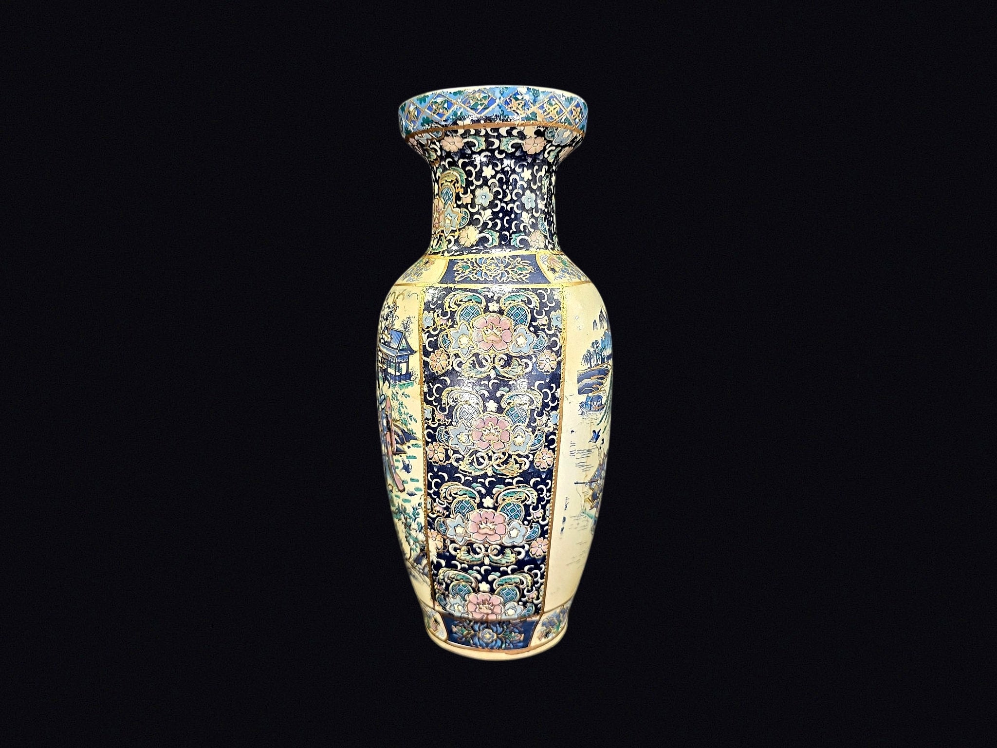 Chinese Satsuma Style Porcelain Baluster Vase