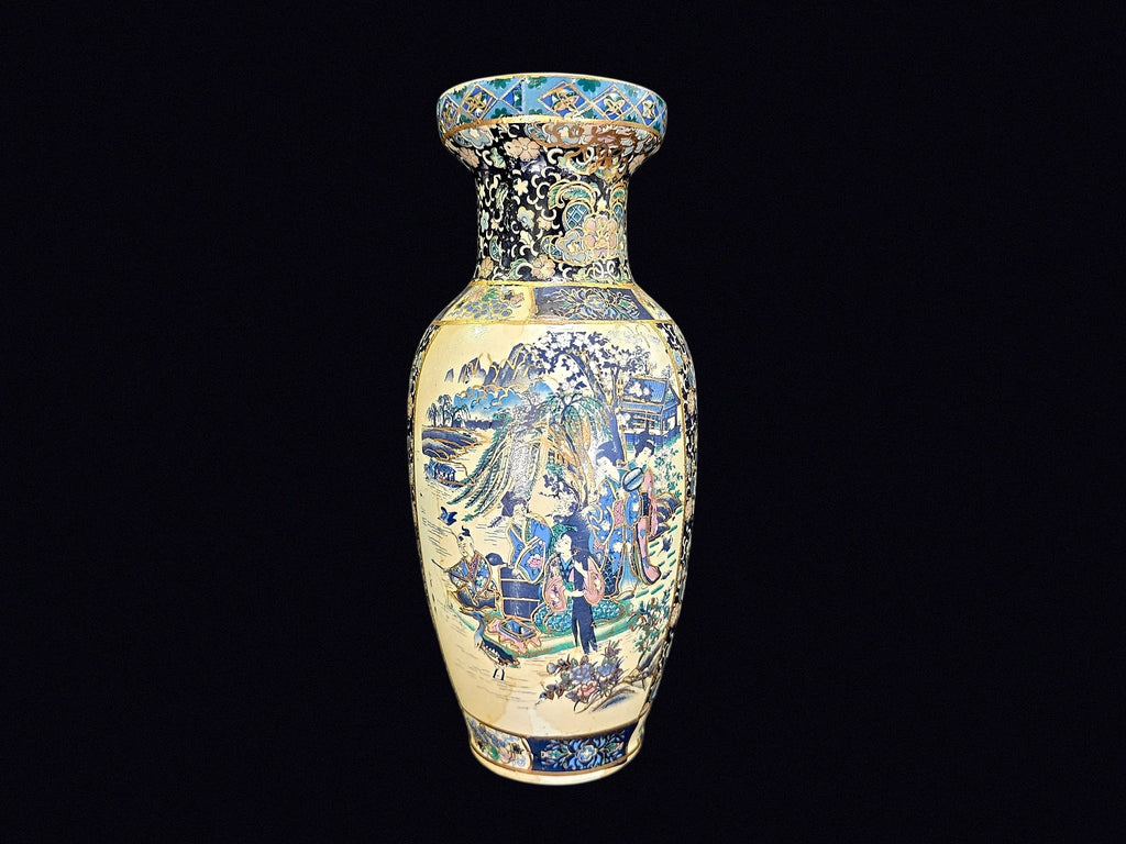 Chinese Satsuma Style Porcelain Baluster Vase