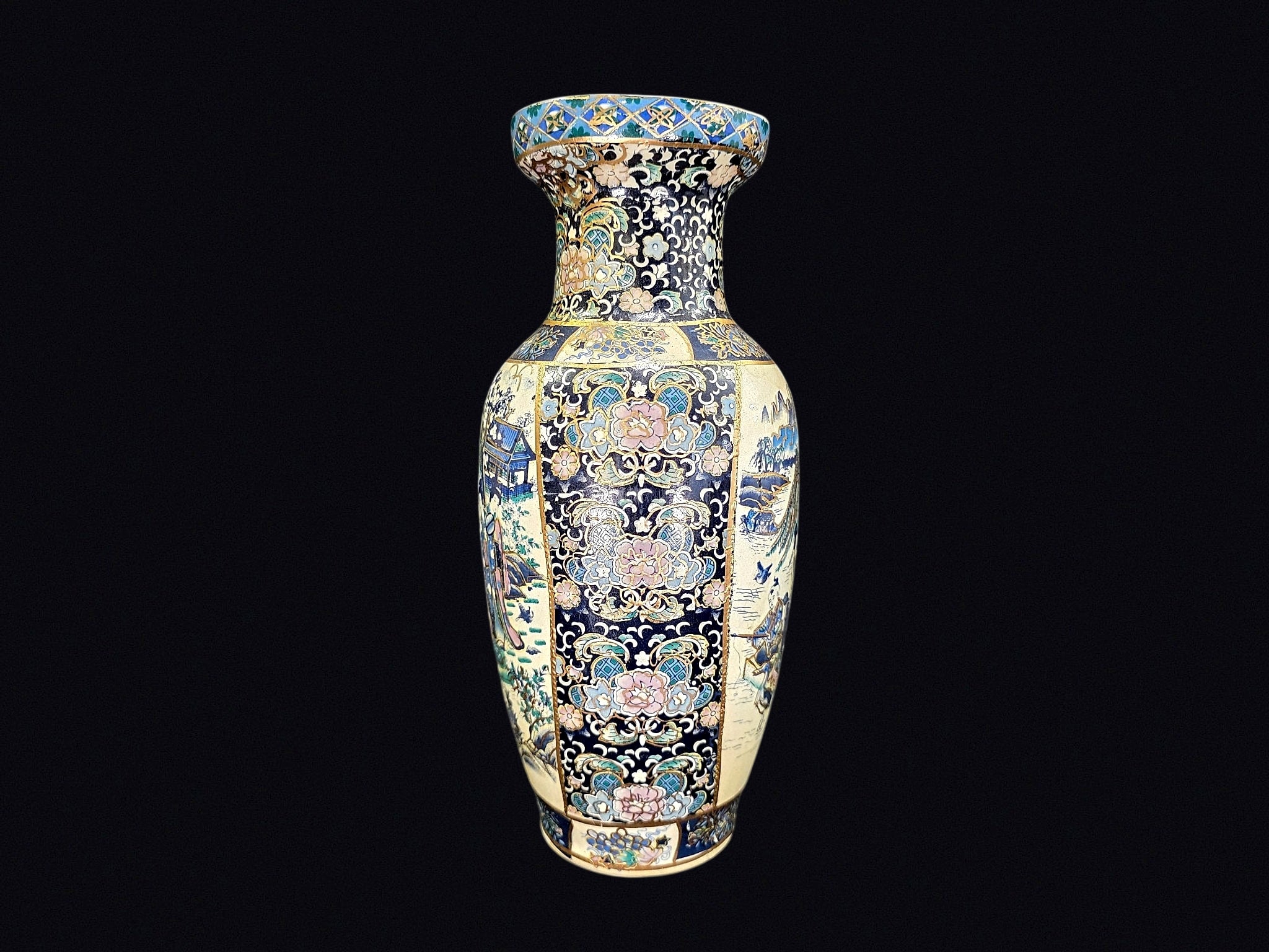 Chinese Satsuma Style Porcelain Baluster Vase