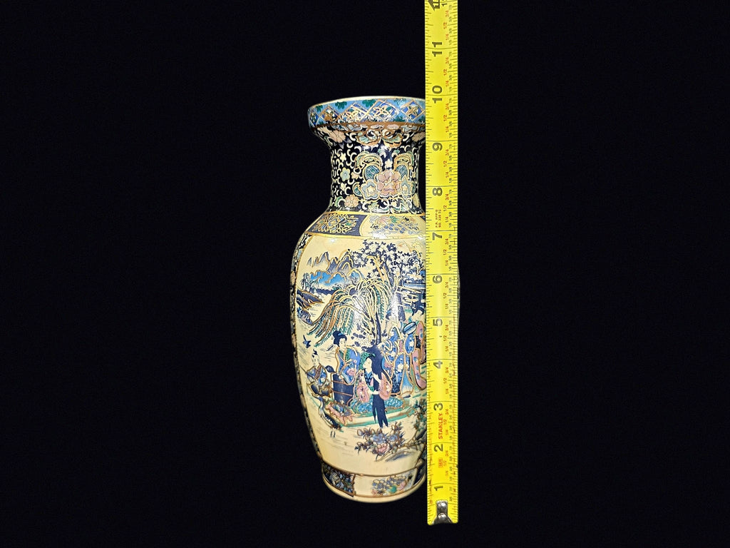 Chinese Satsuma Style Porcelain Baluster Vase