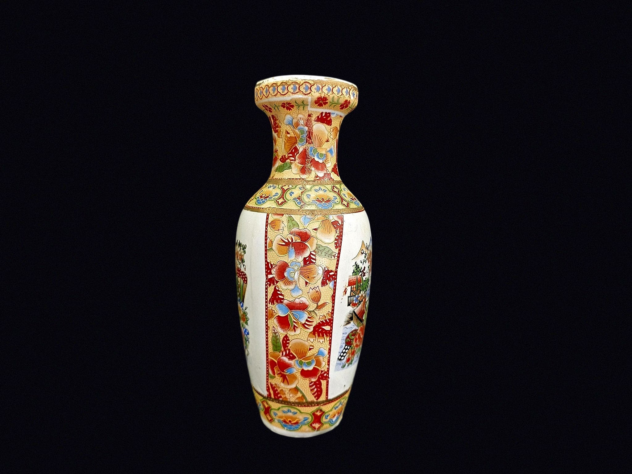 Satsuma Style Porcelain Baluster Vase Late 20thC