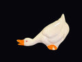 Porcelain Goose Figurine Grazing Pose 11in