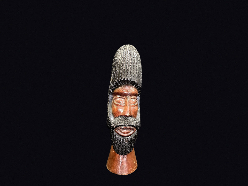 Carved Wood Rastafarian Bust Late 20th C