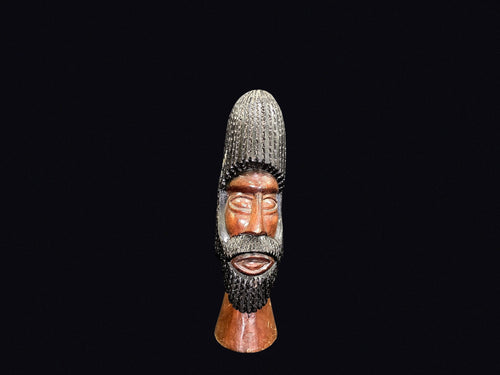 Carved Wood Rastafarian Bust Late 20th C