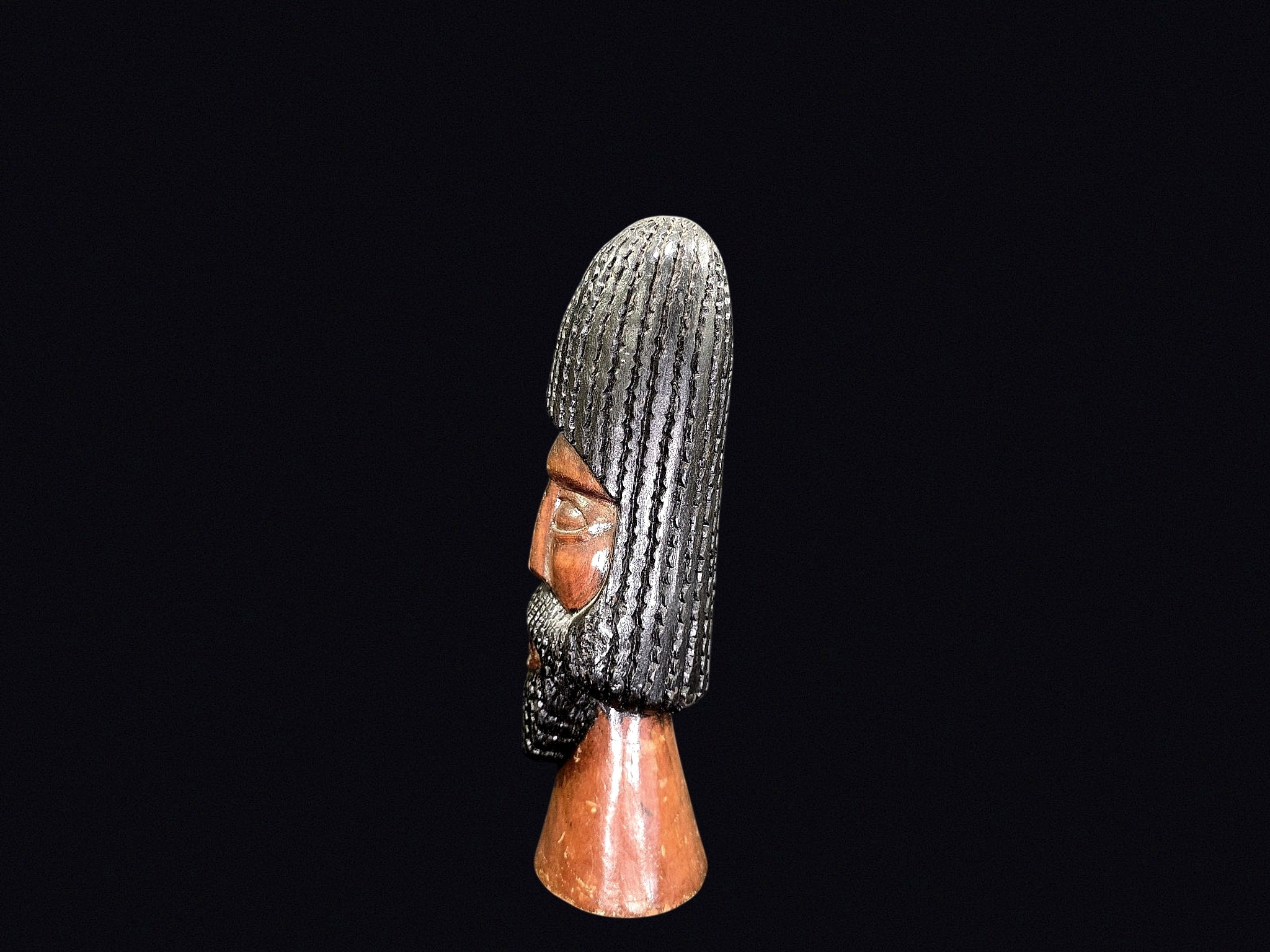 Carved Wood Rastafarian Bust Late 20th C