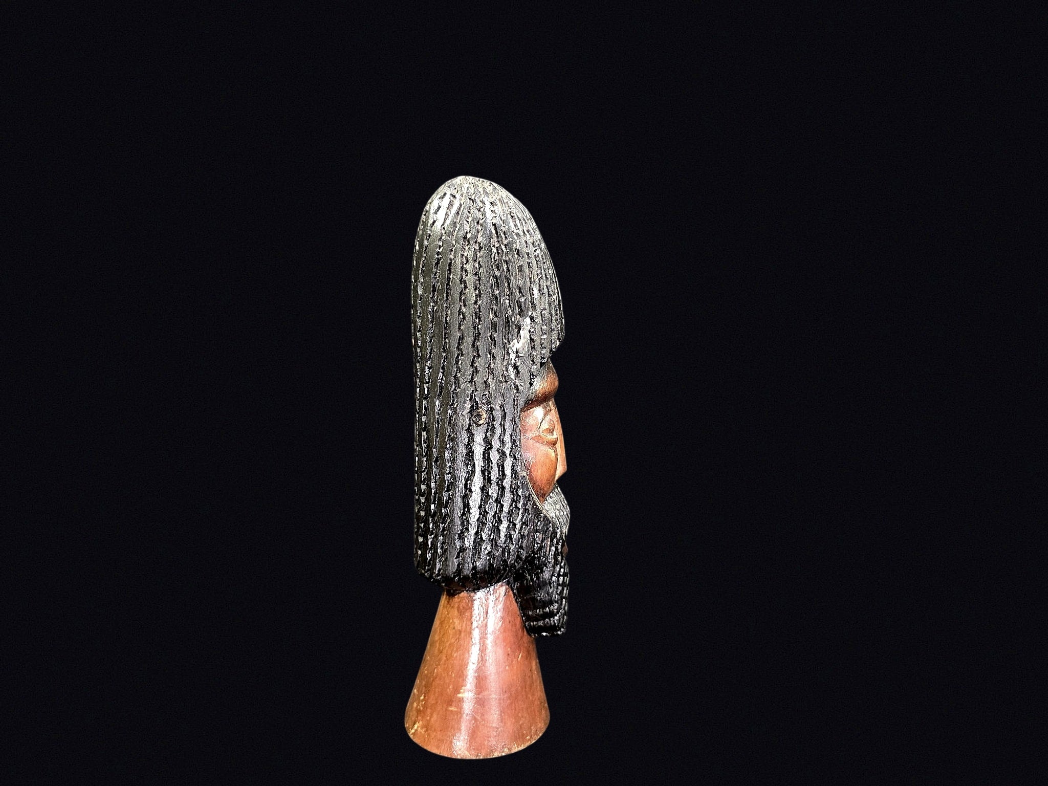 Carved Wood Rastafarian Bust Late 20th C
