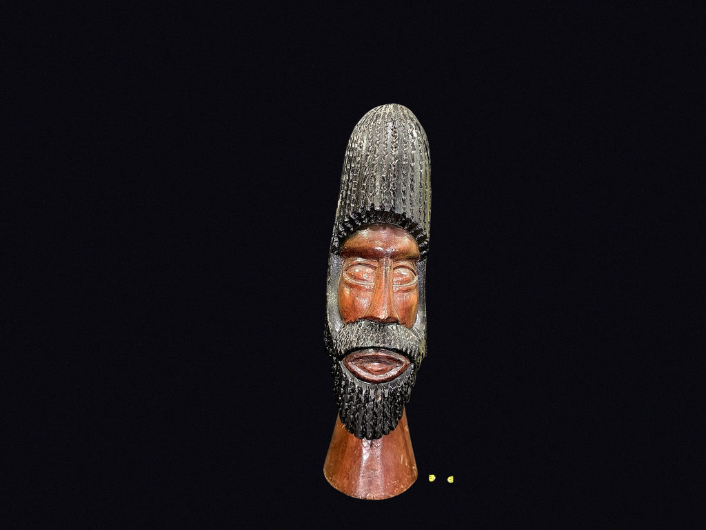 Carved Wood Rastafarian Bust Late 20th C