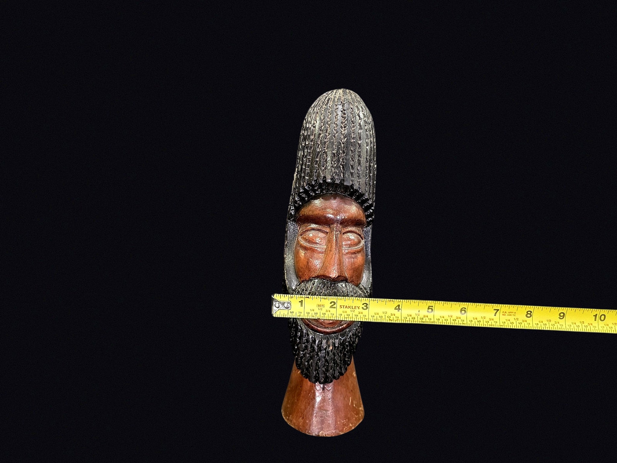 Carved Wood Rastafarian Bust Late 20th C