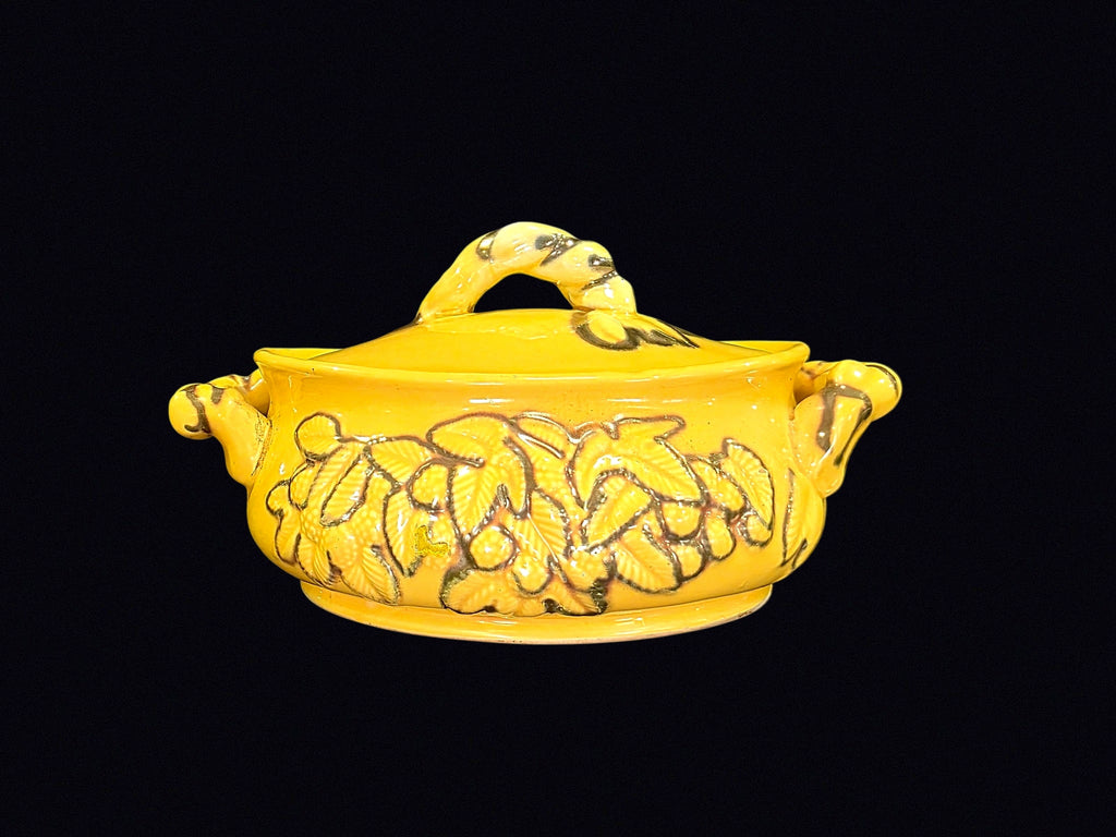 Yellow Majolica Grape Tureen Mid-Century