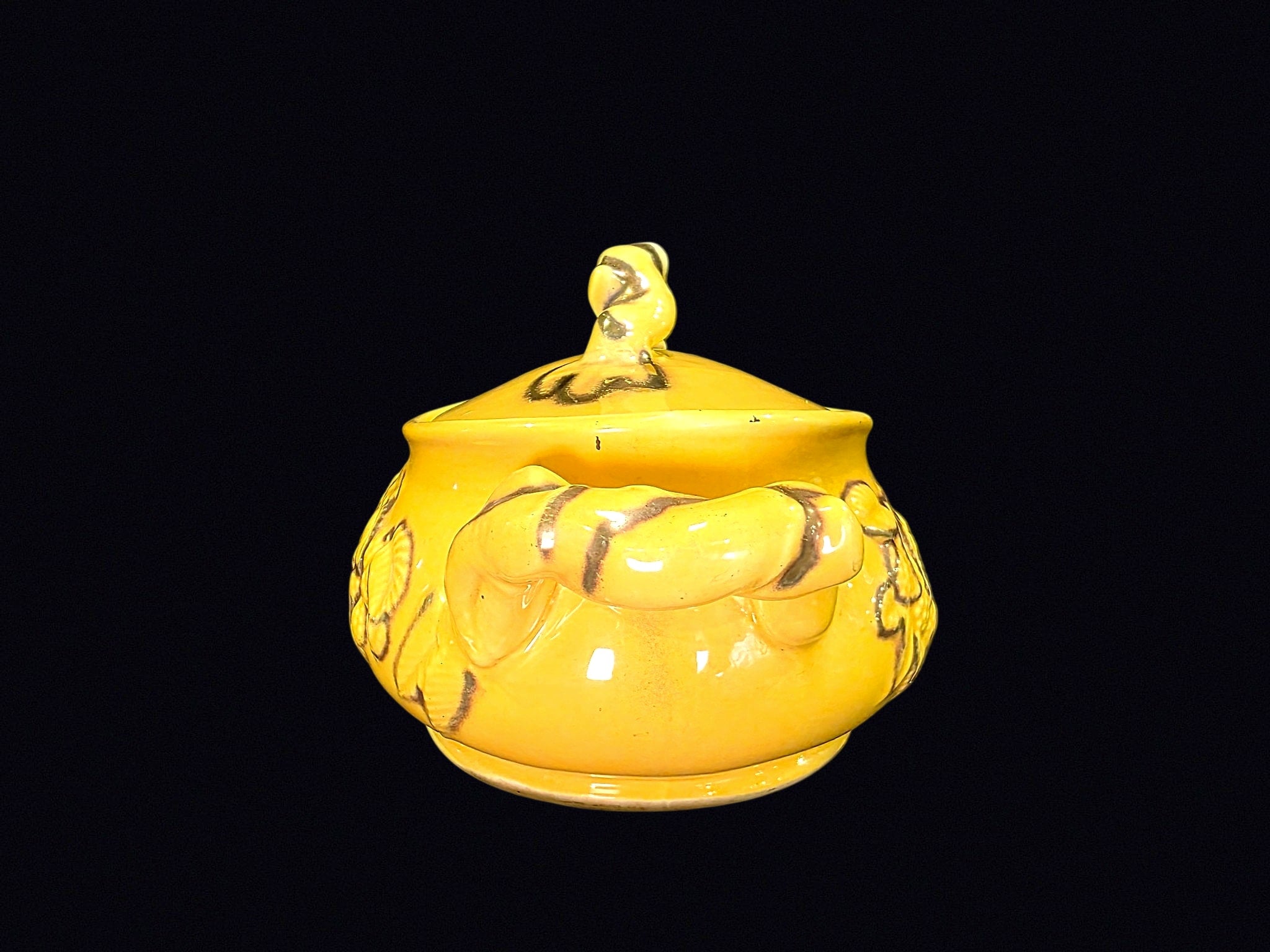 Yellow Majolica Grape Tureen Mid-Century