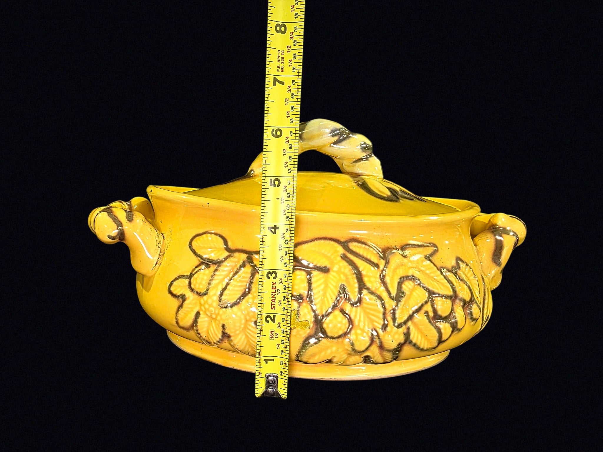 Yellow Majolica Grape Tureen Mid-Century