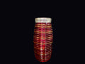 Cranberry Flash Glass Beehive Jar Mid 20th C