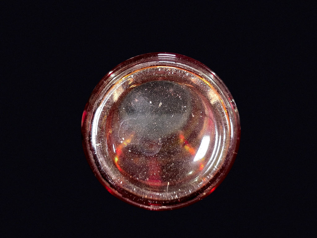 Cranberry Flash Glass Beehive Jar Mid 20th C