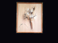 Signed Thistle Floral Oil Painting Framed
