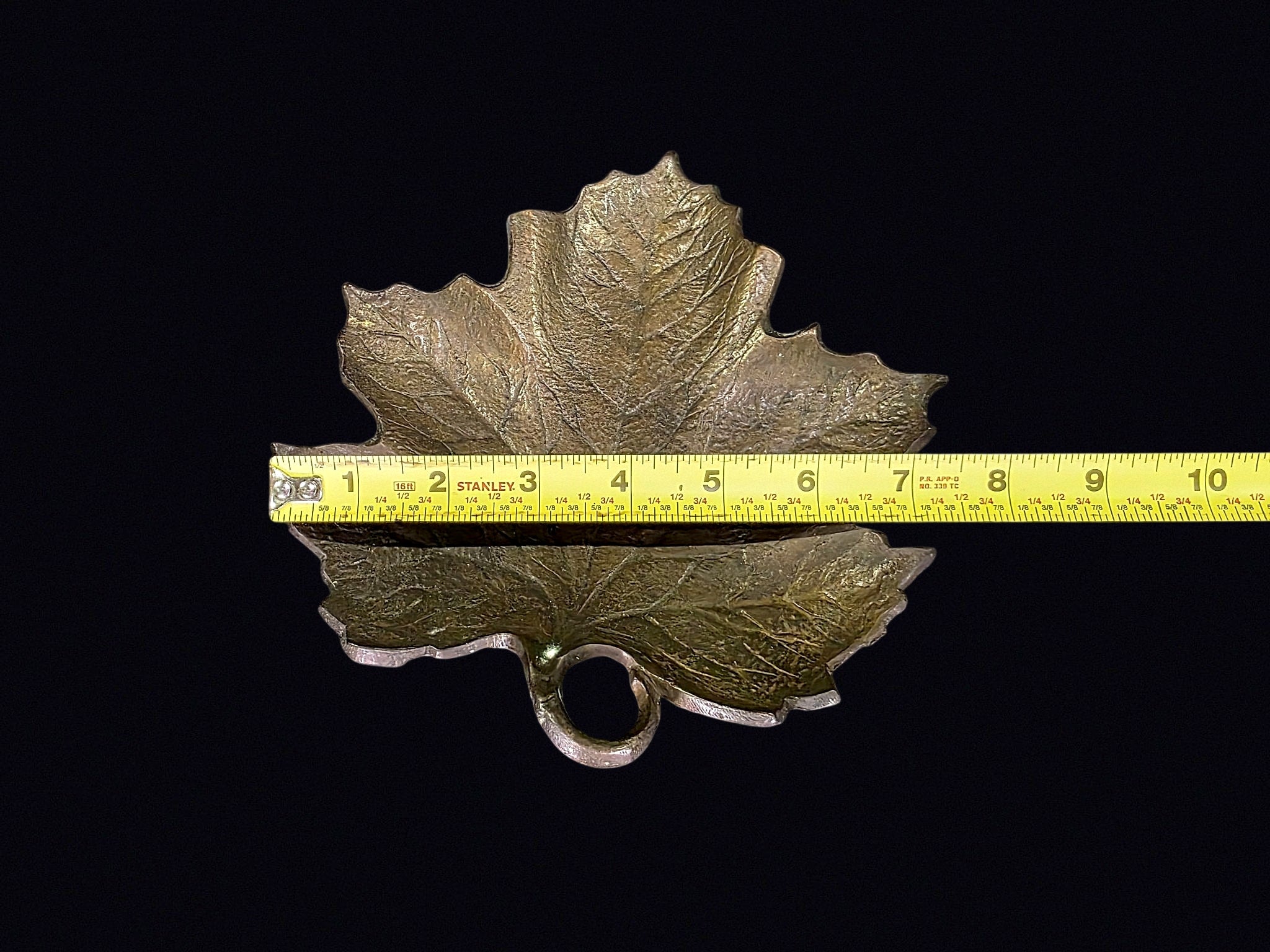 Mid-20th C Bronze Grape Leaf Trinket Dish