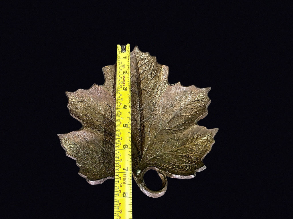 Mid-20th C Bronze Grape Leaf Trinket Dish