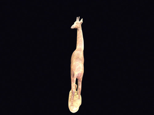 African Carved Wood Giraffe & Calf 18in