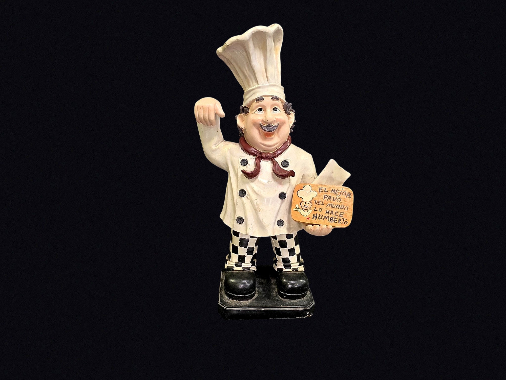 Resin Chef Figurine with Menu Sign 18.5in