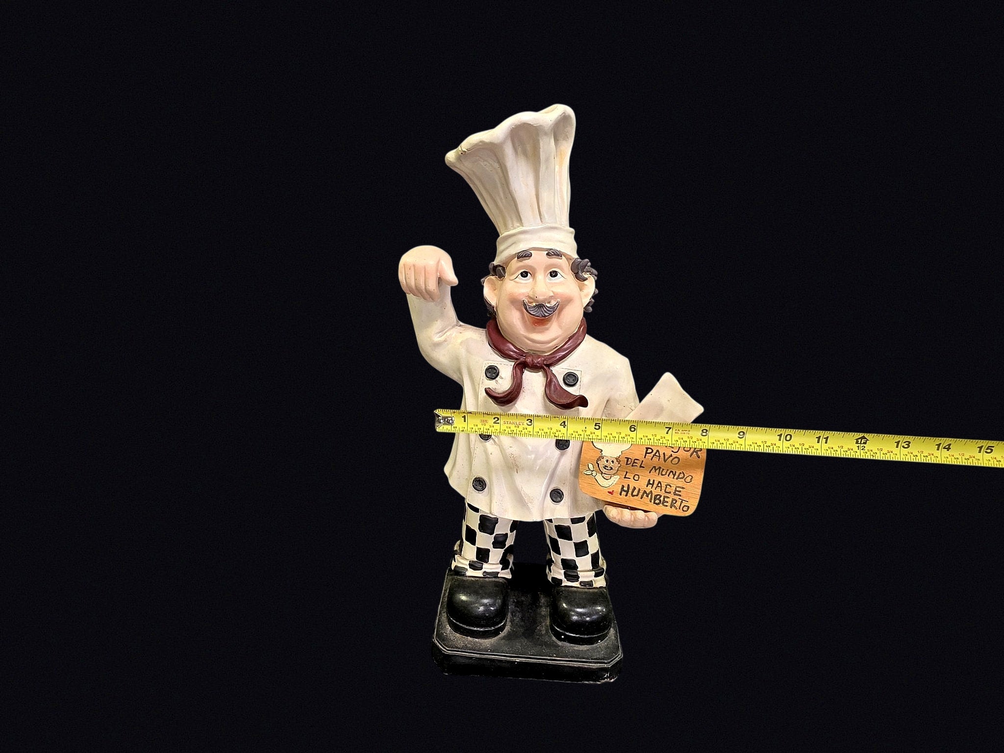 Resin Chef Figurine with Menu Sign 18.5in