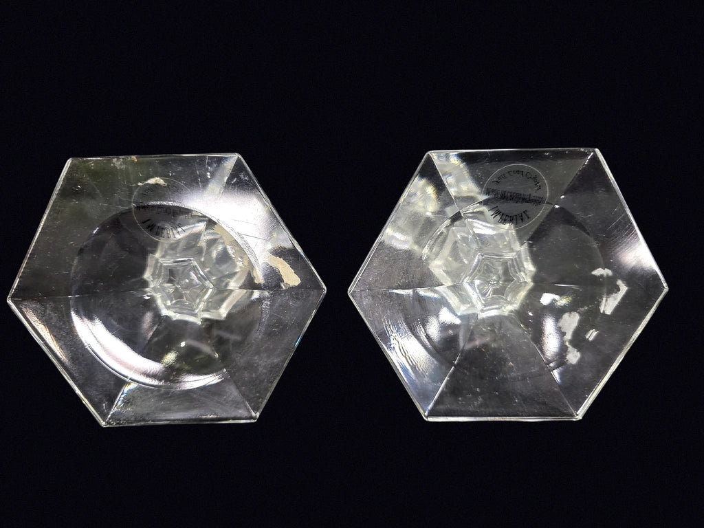 Partylite Crystal Candlesticks Pair 10.5in