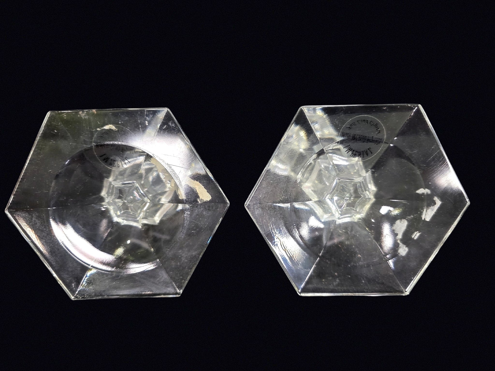 Partylite Crystal Candlesticks Pair 10.5in