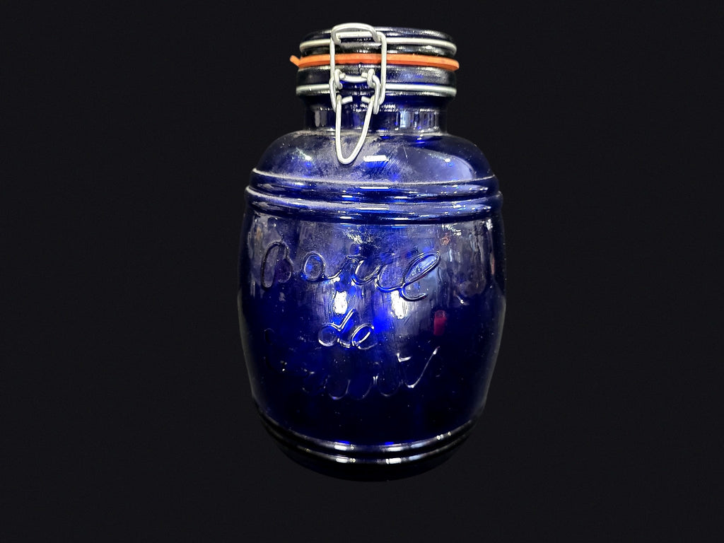 Casadis Milano Cobalt Glass Bail Jar Italy