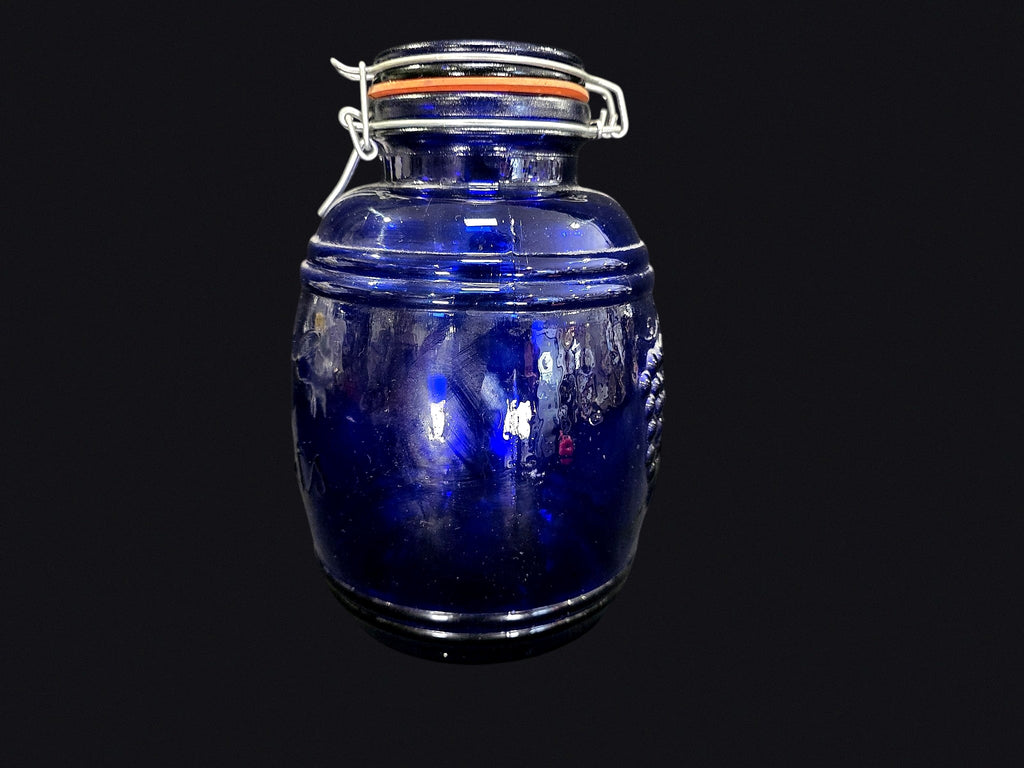 Casadis Milano Cobalt Glass Bail Jar Italy