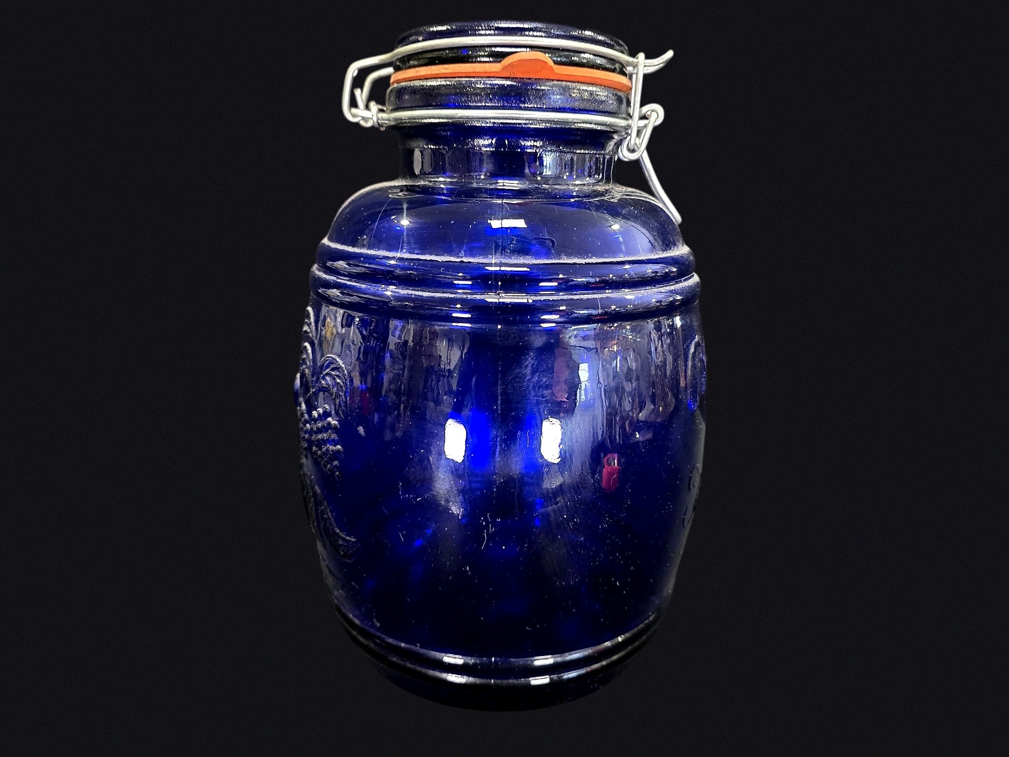 Casadis Milano Cobalt Glass Bail Jar Italy