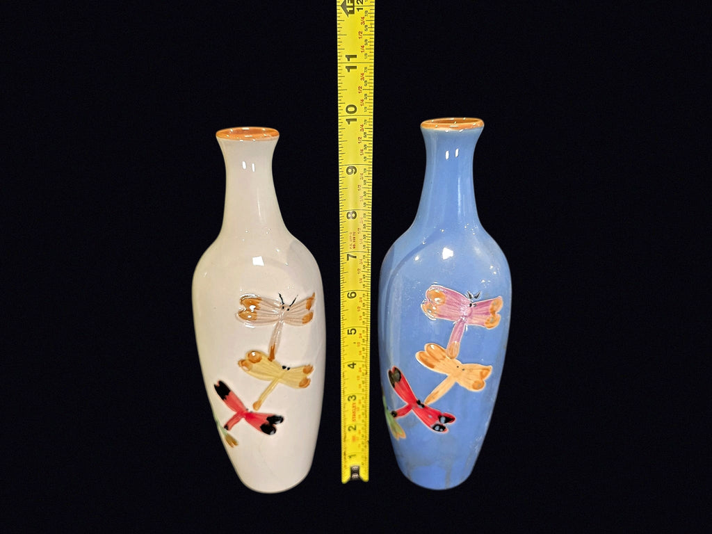 Tokkuri Sake Bottles Pair Dragonfly c1950