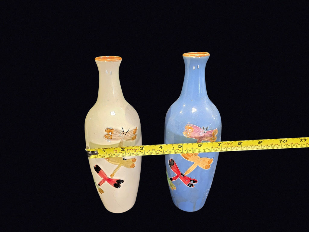 Tokkuri Sake Bottles Pair Dragonfly c1950