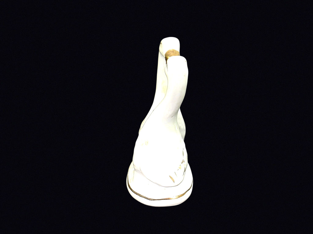 Chinese Porcelain Double Swan Figurine Gilt