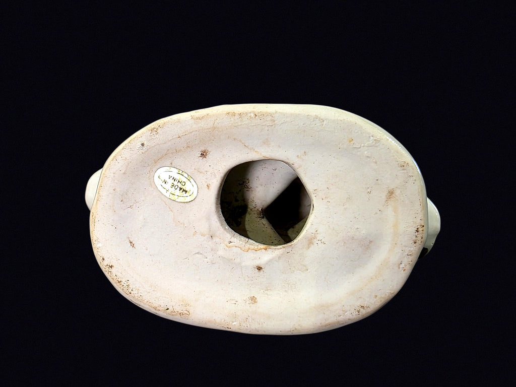 Chinese Porcelain Double Swan Figurine Gilt