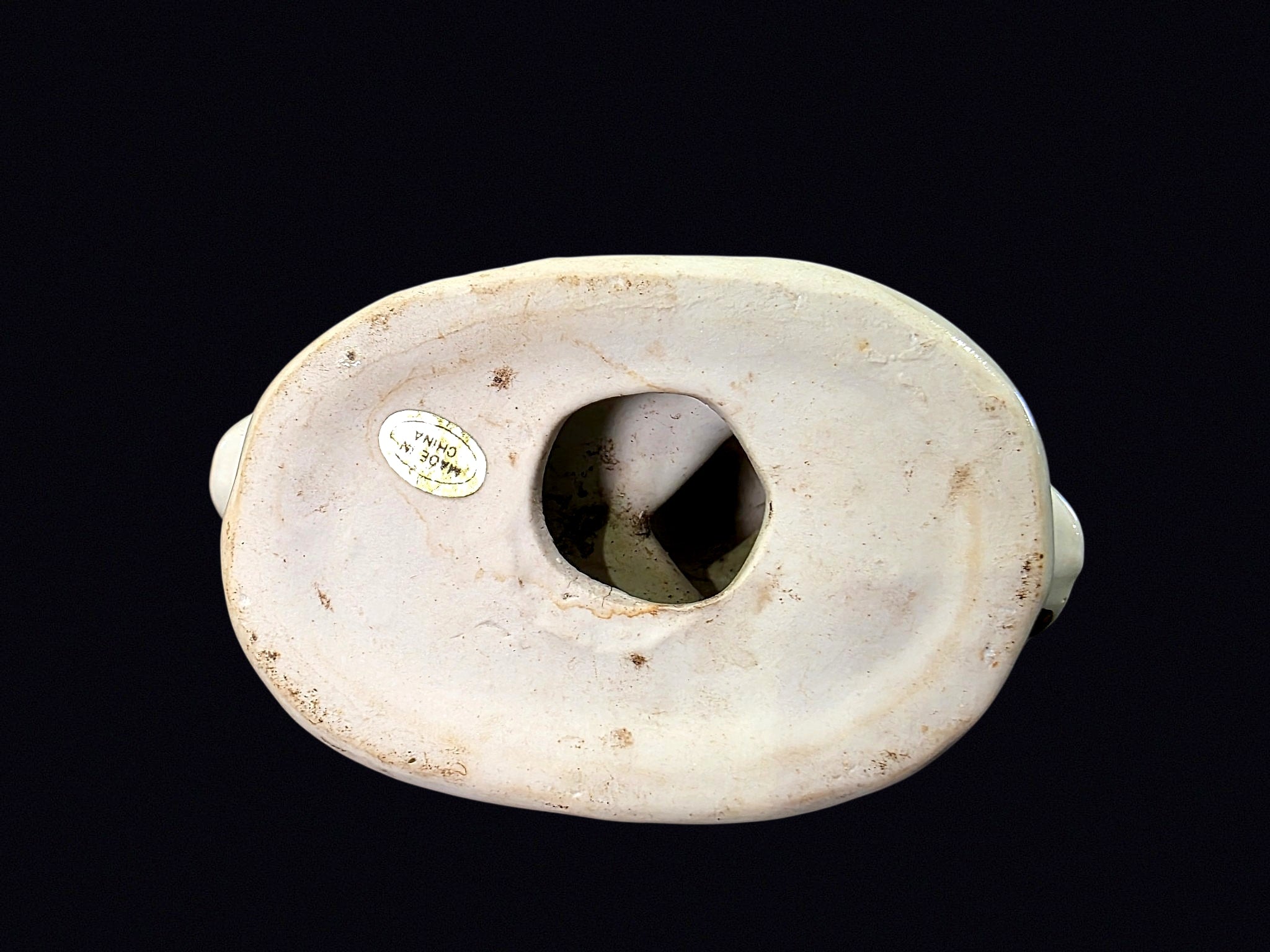 Chinese Porcelain Double Swan Figurine Gilt
