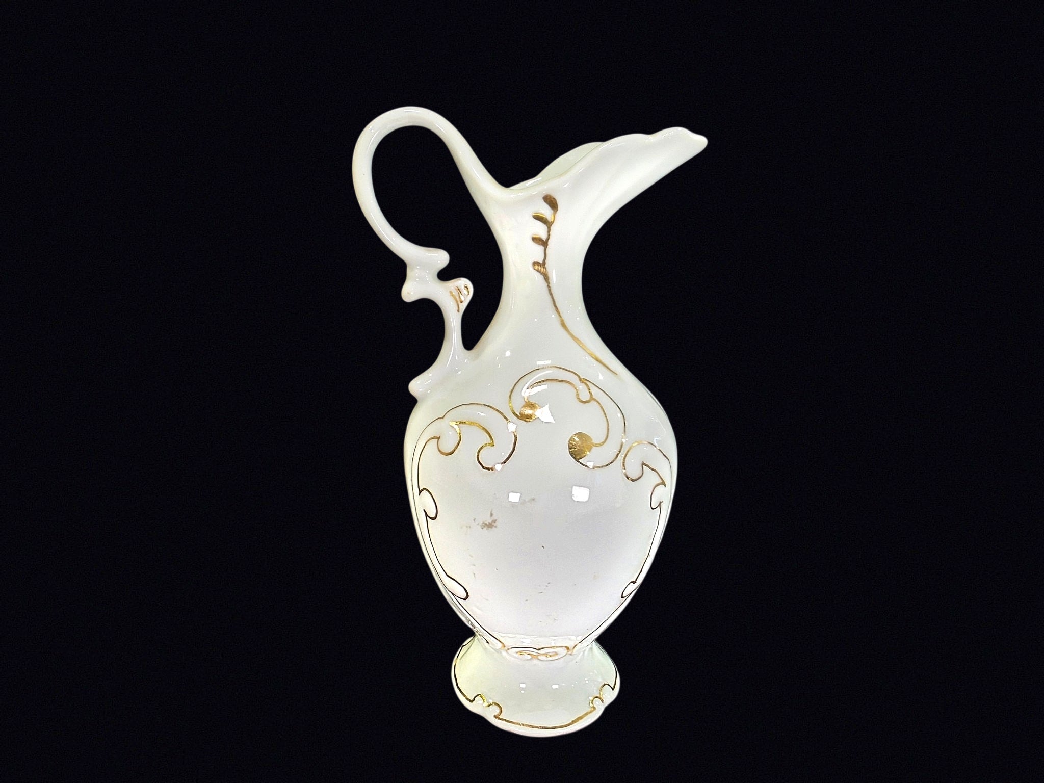 RS Spain Porcelain Ewer Gilt Scroll Late 20th C