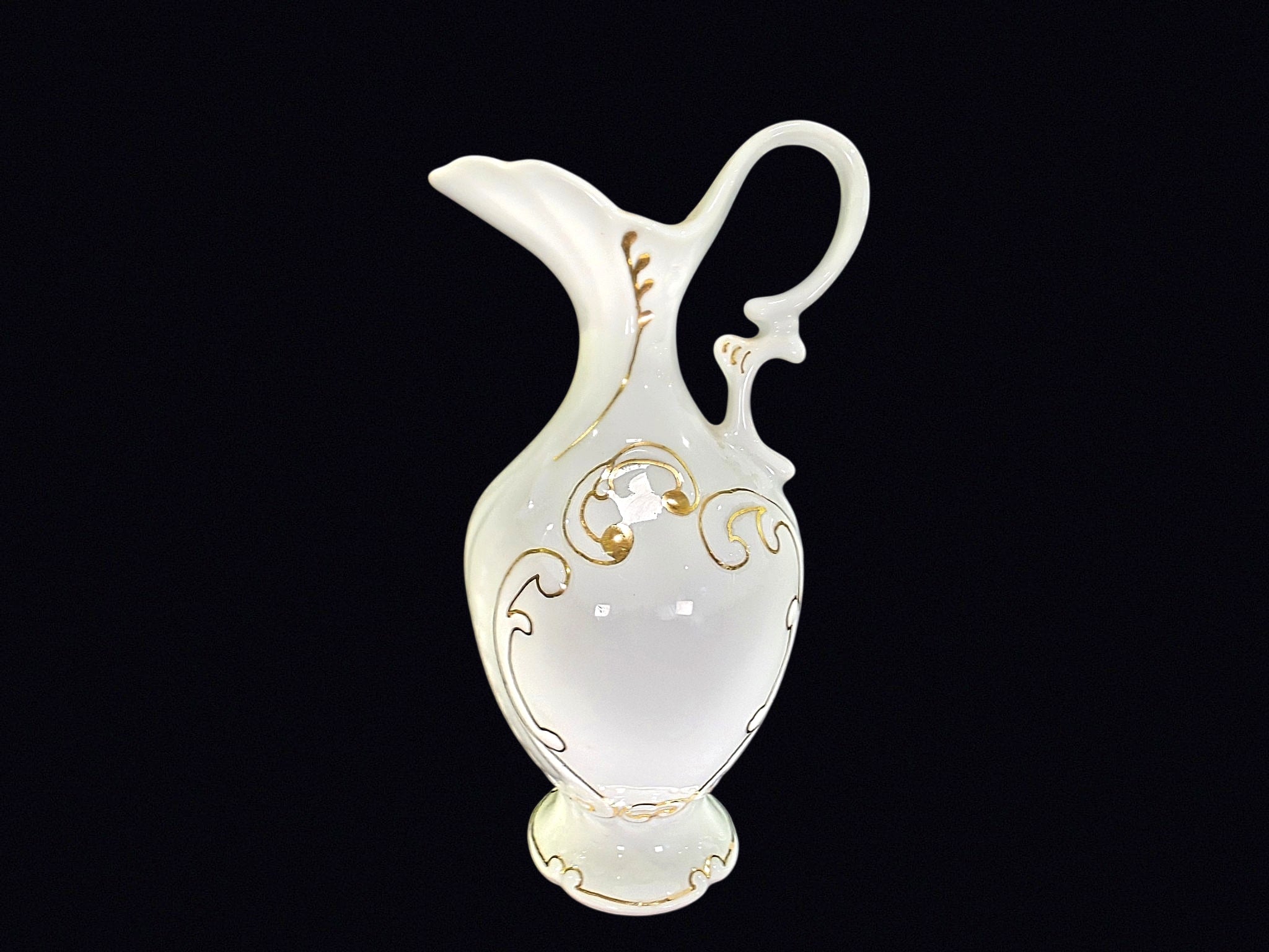 RS Spain Porcelain Ewer Gilt Scroll Late 20th C