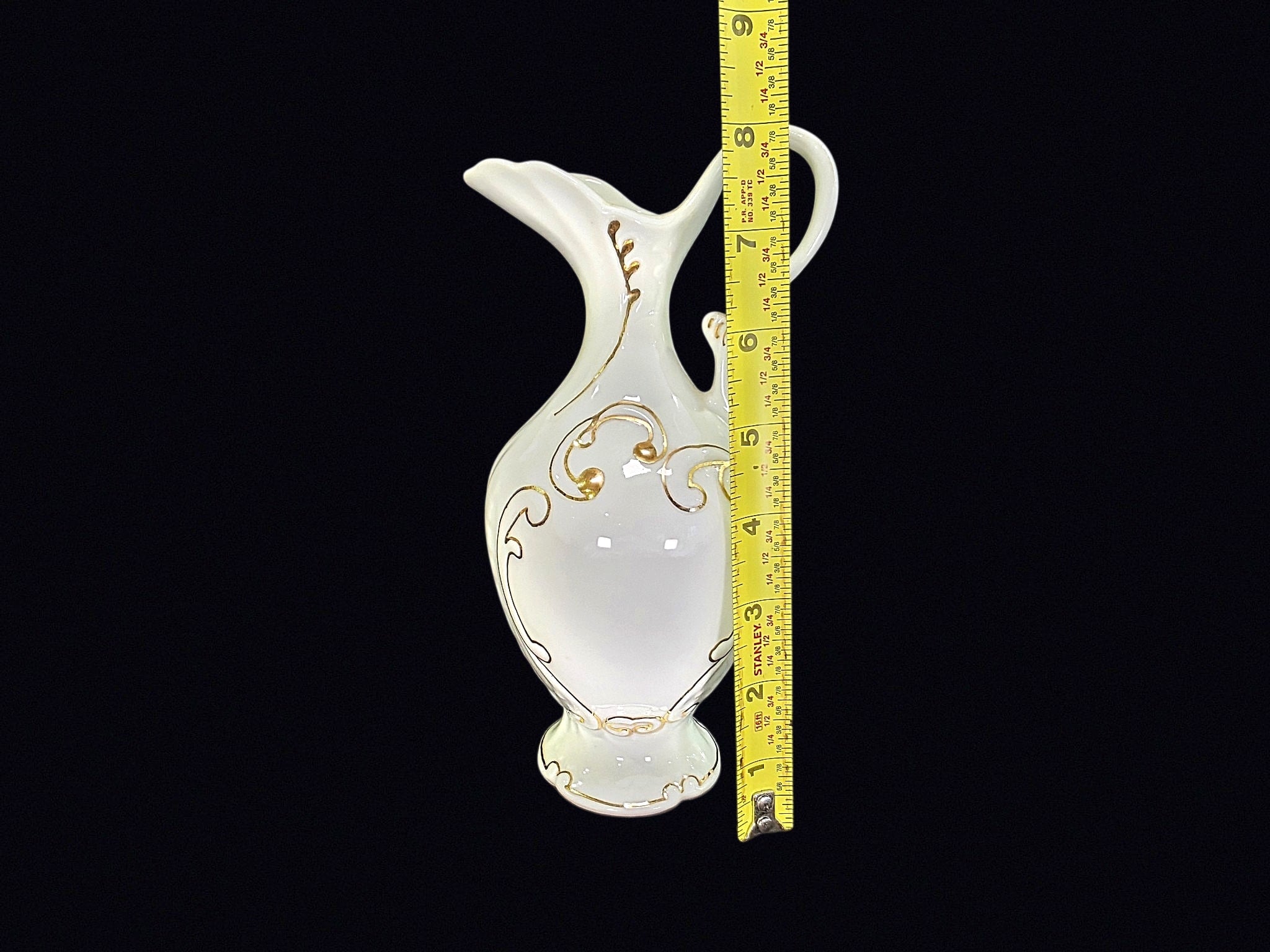 RS Spain Porcelain Ewer Gilt Scroll Late 20th C