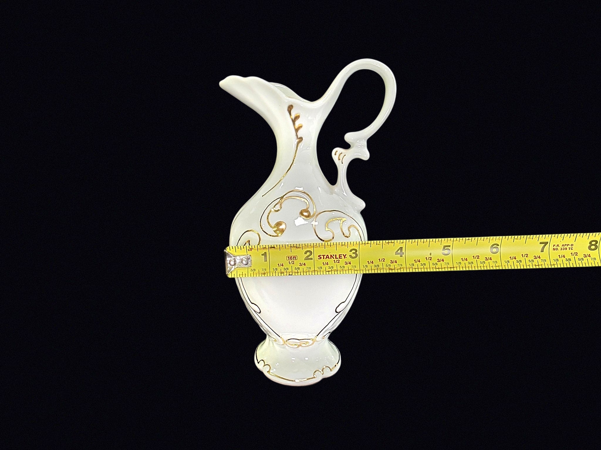 RS Spain Porcelain Ewer Gilt Scroll Late 20th C