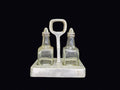 MCM Aluminum Tray Glass Oil Vinegar Cruet Set