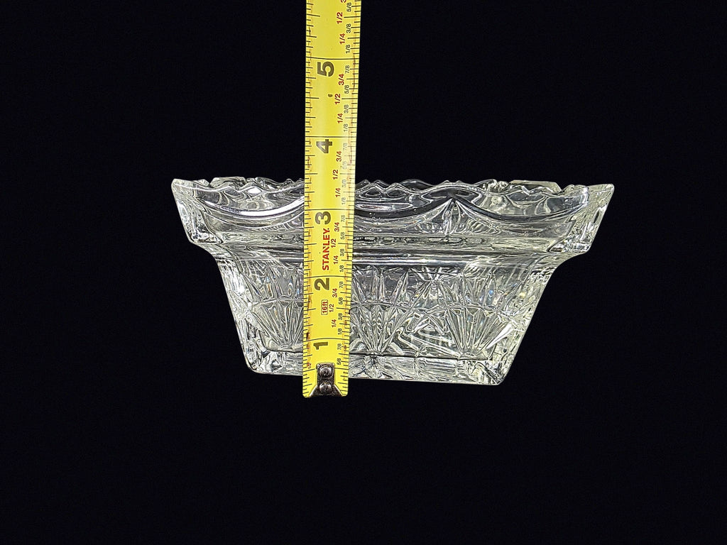Pressed Glass Fan Starburst Rectangular Bowl
