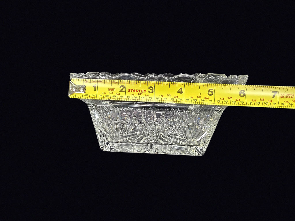 Pressed Glass Fan Starburst Rectangular Bowl