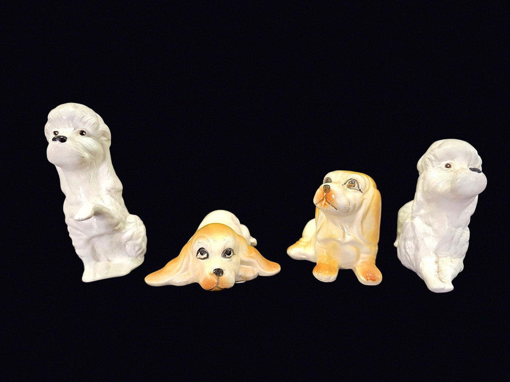 Made in China Porcelain Dog Figurines Lot 4