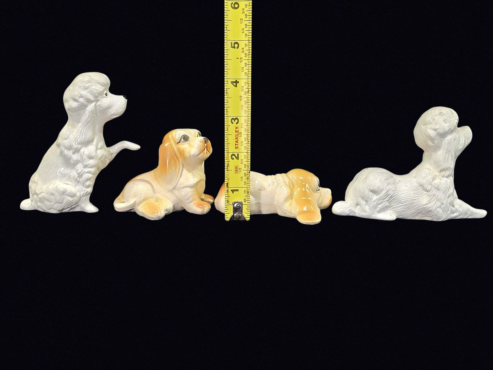 Made in China Porcelain Dog Figurines Lot 4