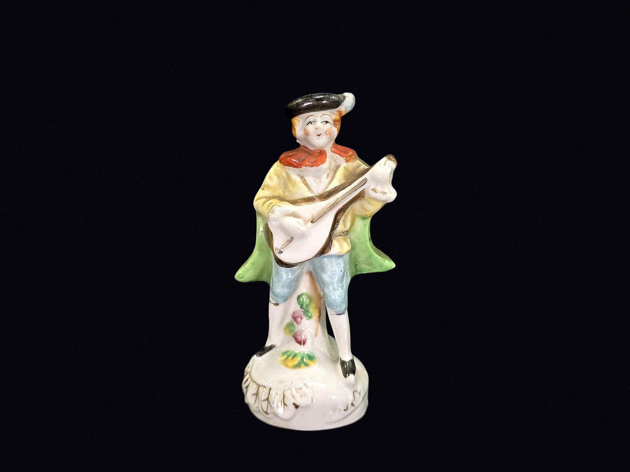Japan Porcelain Mandolin Player Figurine c1950