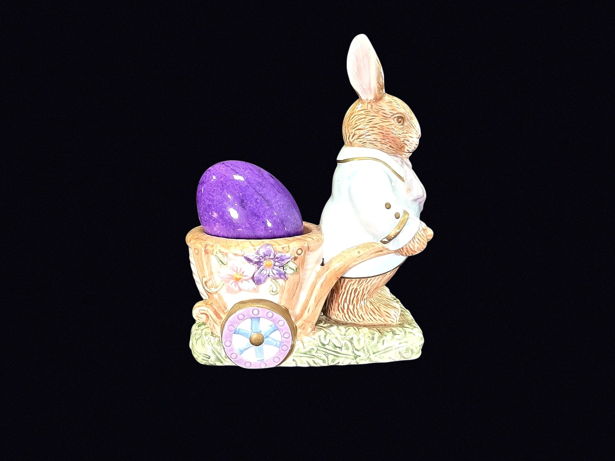 Avon Springtime Bunny Cart Ceramic Figurine