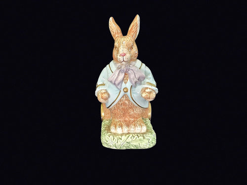 Avon Springtime Bunny Cart Ceramic Figurine