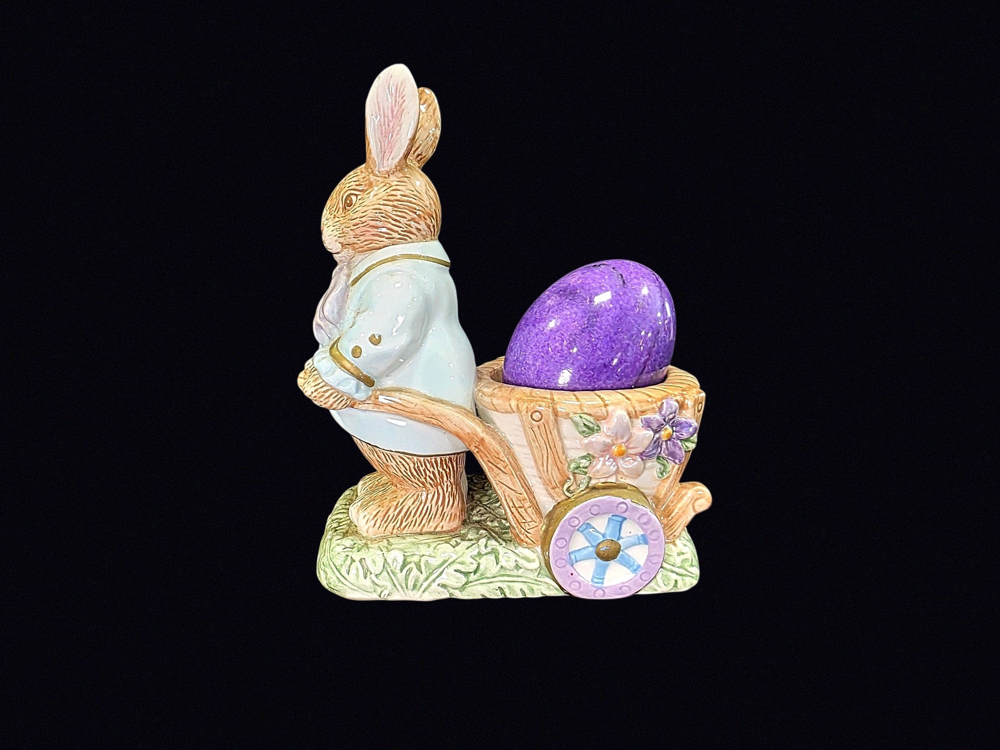 Avon Springtime Bunny Cart Ceramic Figurine